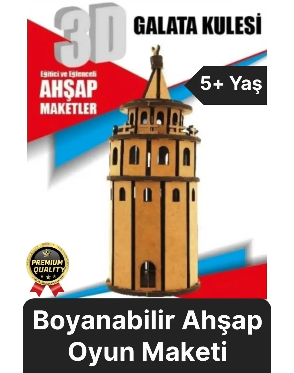 Premium Çocuk Eğitici Öğretici Zeka Geliştirici Boyanabilir 3 Boyutlu Demonte Ahşap Oyun Maketi