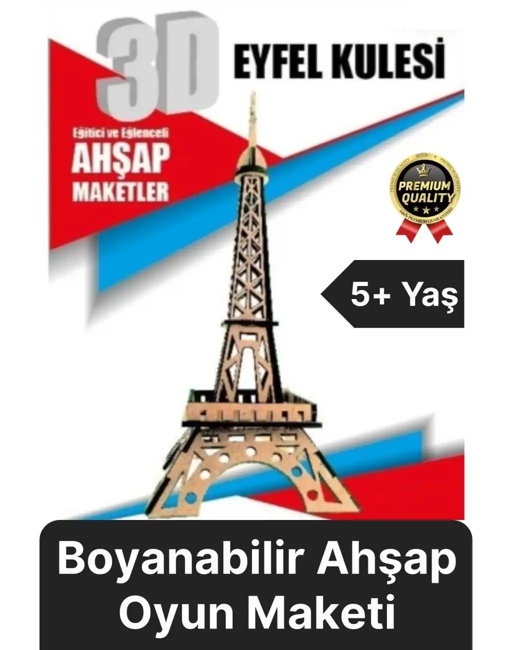 Premium Çocuk Eğitici Öğretici Zeka Geliştirici Boyanabilir 3 Boyutlu Demonte Ahşap Oyun Maketi