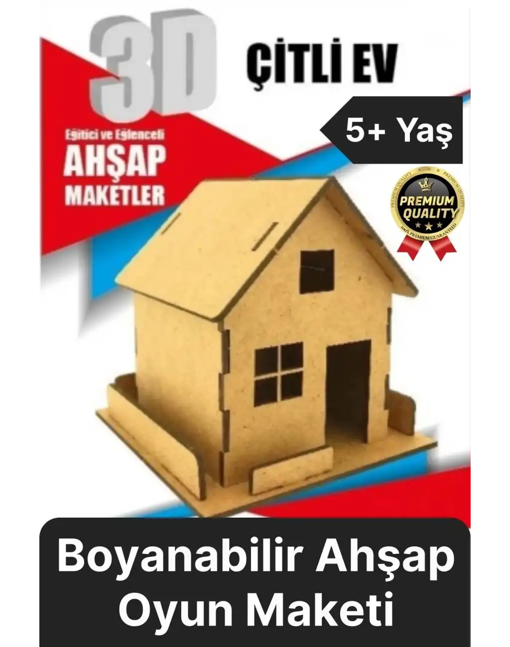 Premium Çocuk Eğitici Öğretici Zeka Geliştirici Boyanabilir 3 Boyutlu Demonte Ahşap Oyun Maketi