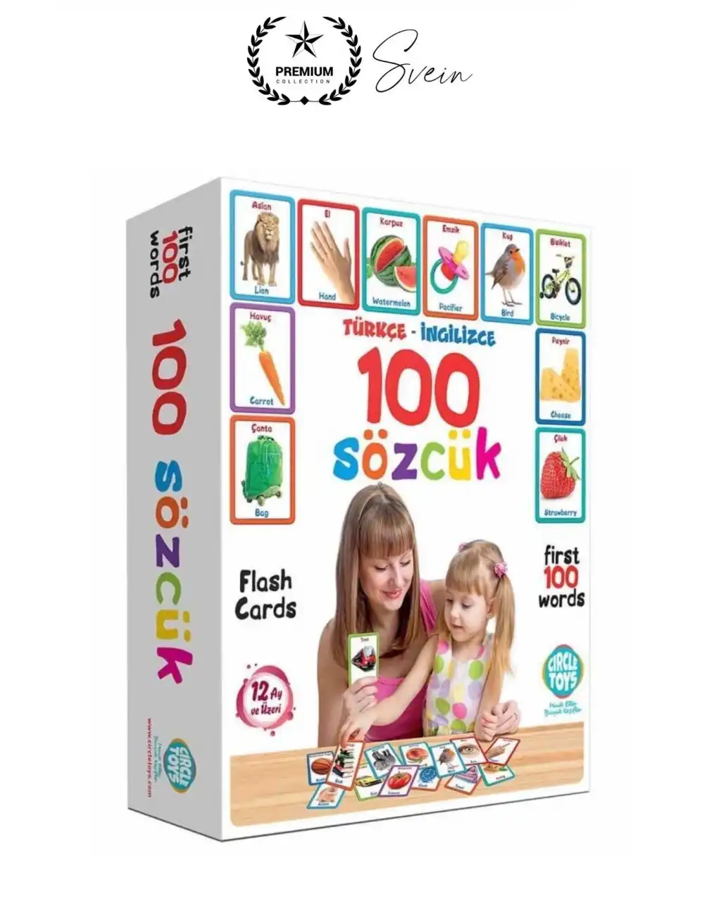 Premium Özel Üretim Zeka Geliştirici Yabancı Dil Eğitici Çocuk İlk 100 Sözcük İngilizce Türkçe