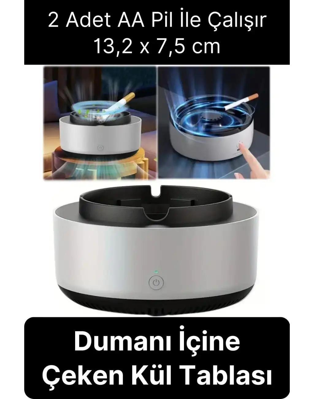 Dumanı İçine Çeken Kül Tablası Akıllı Koku Hava Temizleyici Kokusuz Küllük Filtreli Arabada Ev Ofis