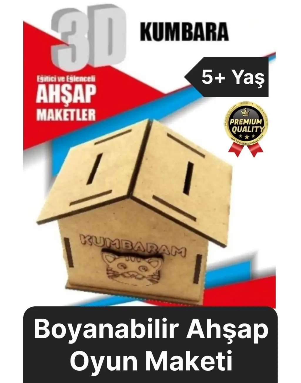 Premium Çocuk Eğitici Öğretici Zeka Geliştirici Boyanabilir 3 Boyutlu Demonte Ahşap Oyun Maketi