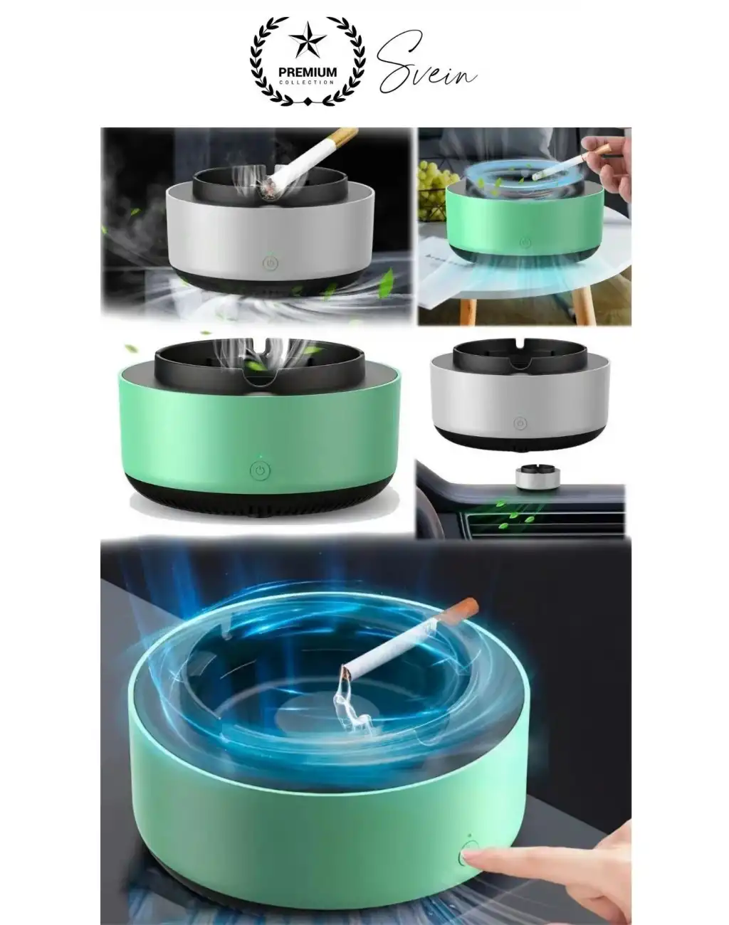 Dumanı İçine Çeken Kül Tablası Akıllı Koku Hava Temizleyici Kokusuz Küllük Filtreli Arabada Ev Ofis