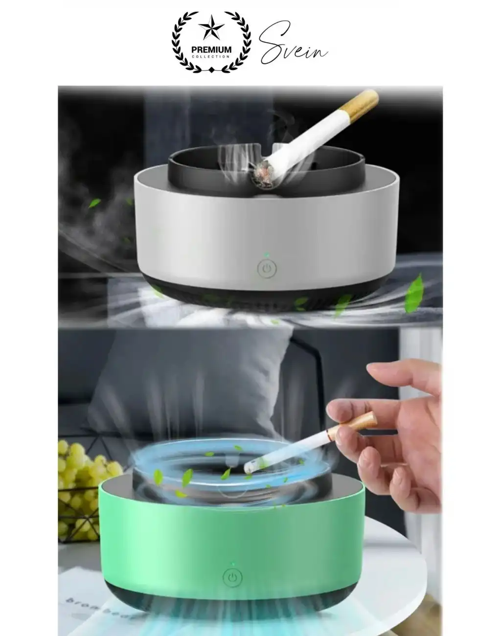 Dumanı İçine Çeken Kül Tablası Akıllı Koku Hava Temizleyici Kokusuz Küllük Filtreli Arabada Ev Ofis