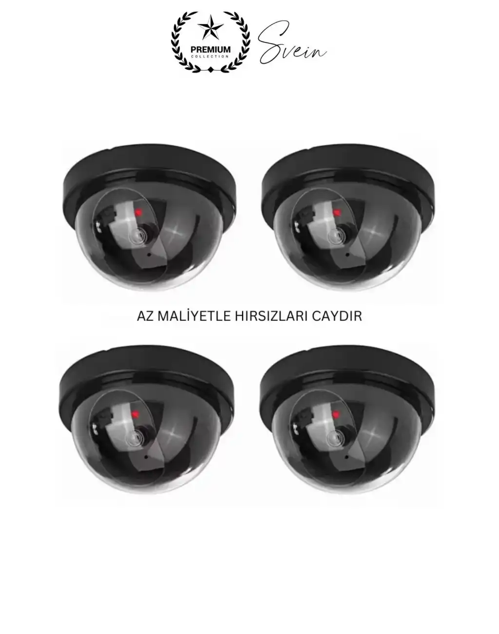 2 Ad. Caydırıcı Dome Güvenlik Kamerası Led Işıklı Hırsız Sensörlü Apartman Yazlık Maket Ev