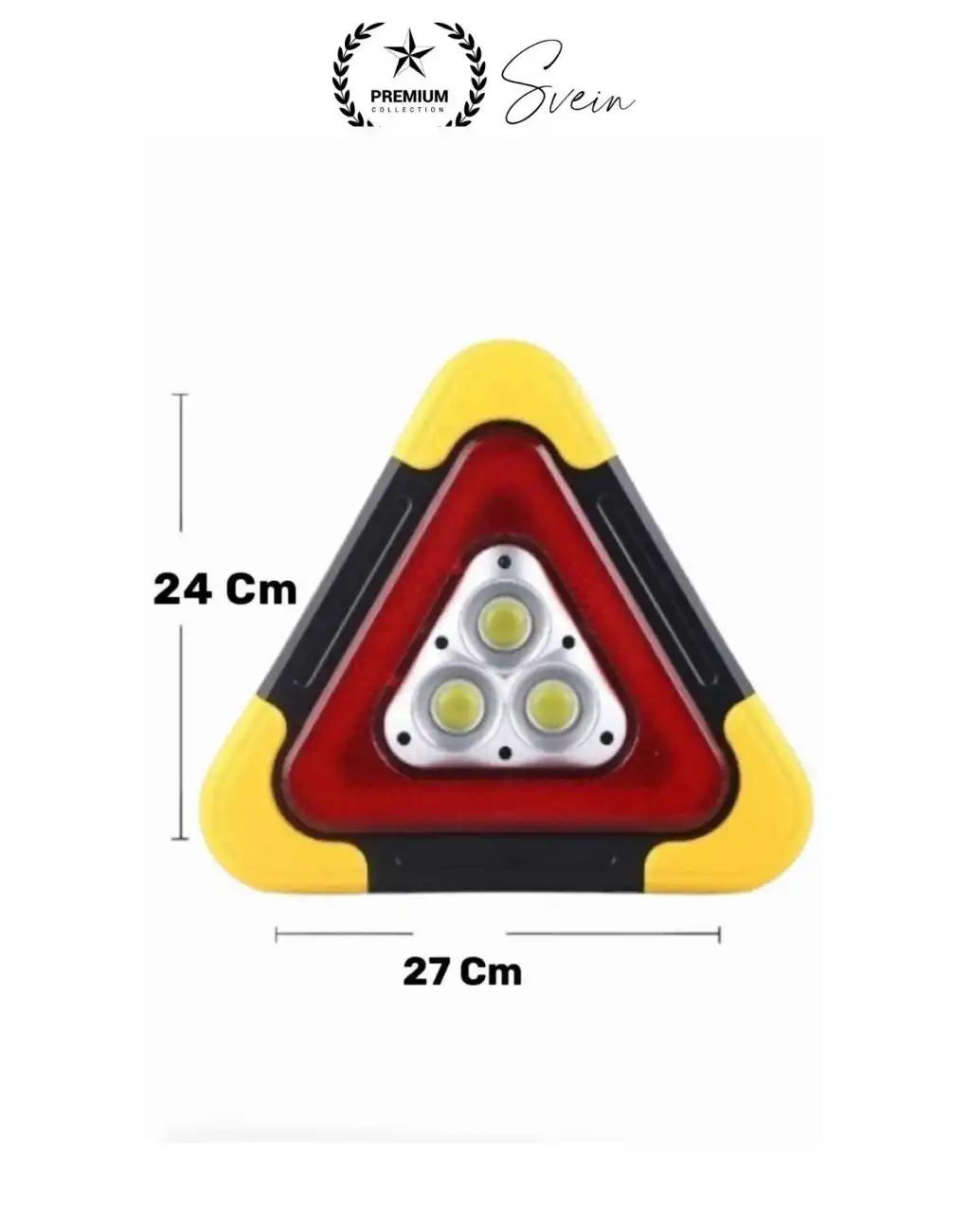 Led Işıklı Üçgen Reflektör Projektör Acil Durum Feneri Flaşör Trafik Şarjlı Solar İkaz Lambası