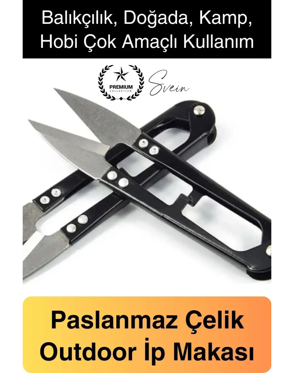 Paslanmaz Çelik Yaylı Balıkçı İp Kesme Makası Dış Mekan Hobi Makası Keskin Budama İlik Açıcı