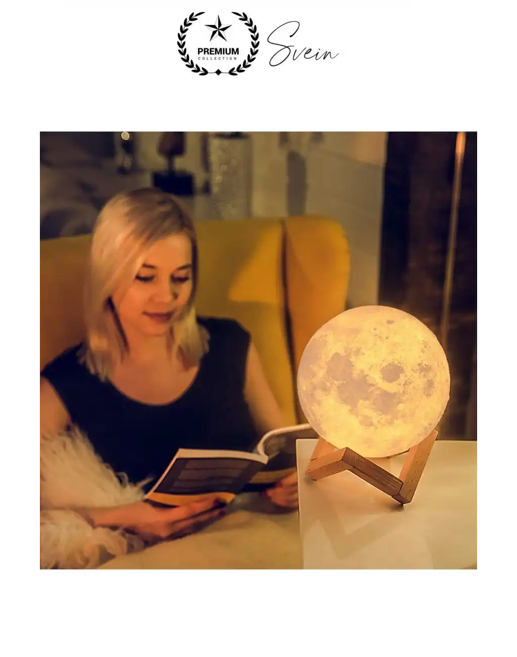 Dolunay 3D Ay Işıklı Standlı Pilli Dekoratif Gece Lambası Hediyelik Küre Led 15 Cm Loş Dekor