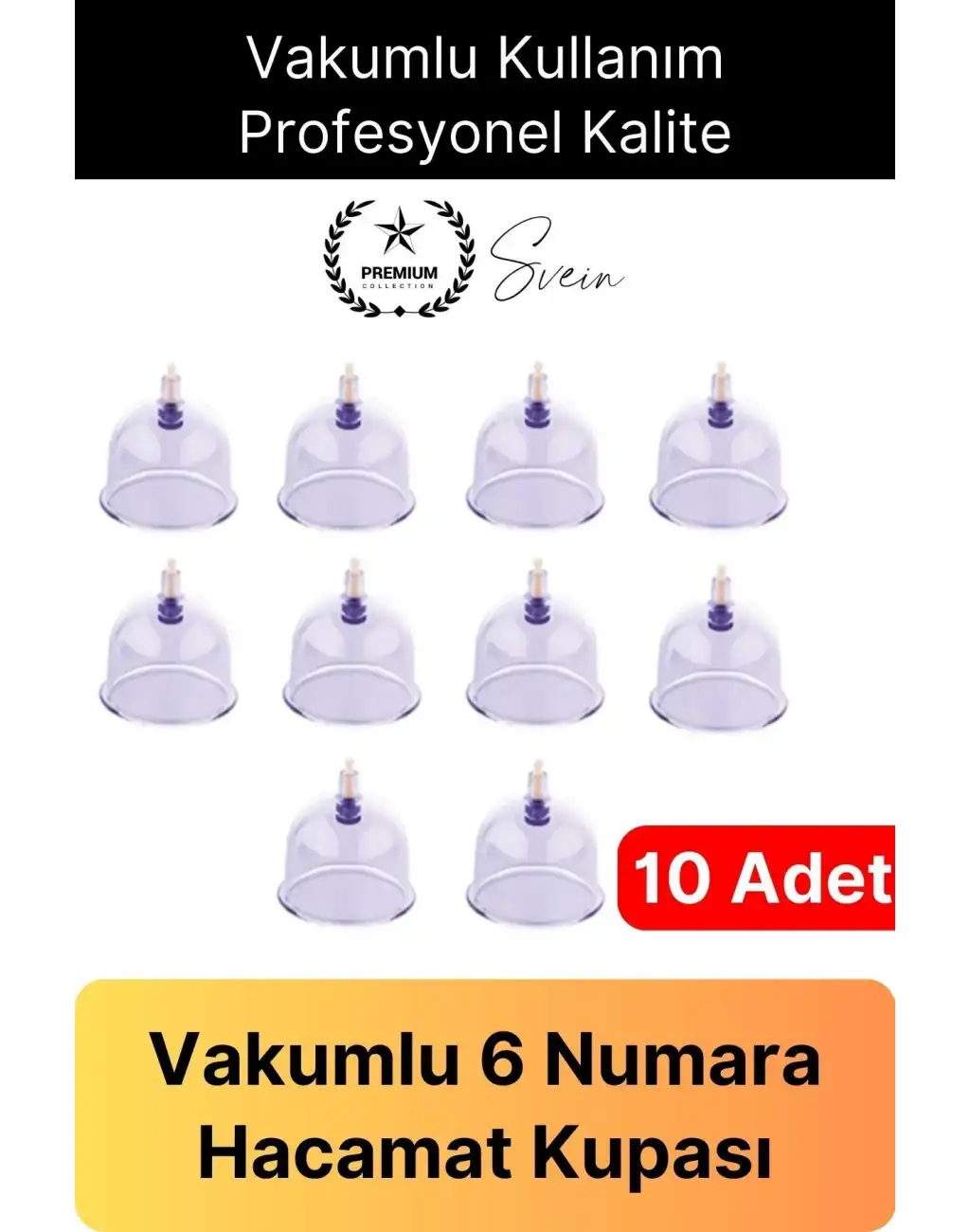 Dayanıklı 10 Adet 6 Numara Hacamat Masaj Kupası Selülit Çatlak Omuz Sırt Bel Tutulması Rahatlatıcı