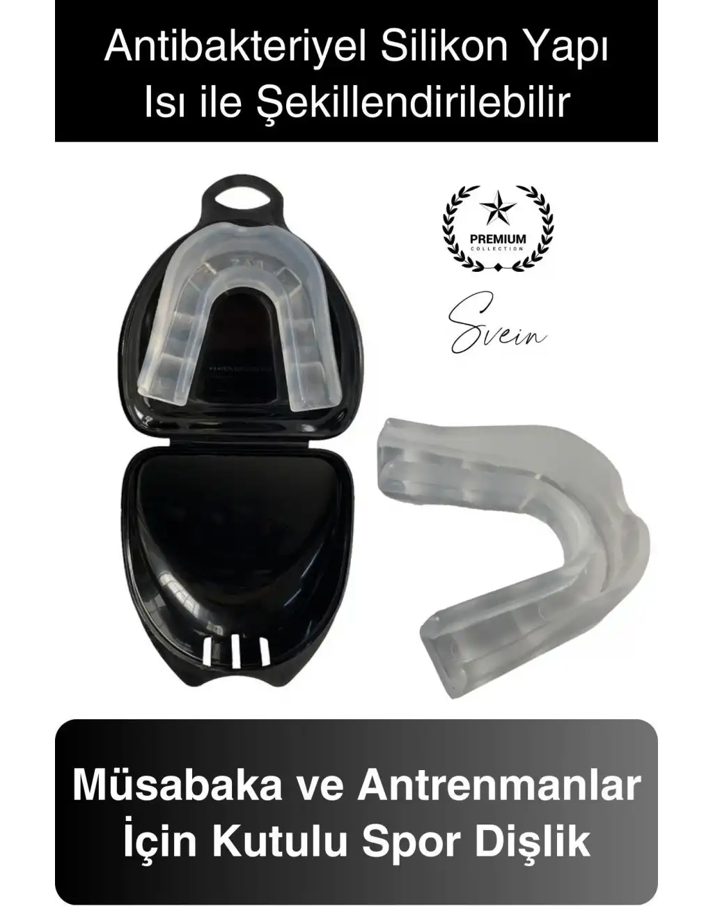 Silikon Medikal Boks Dişliği Şeffaf Kutulu Kick Boks Muay Thai Karate Judo Ağız Koruma Dişlik