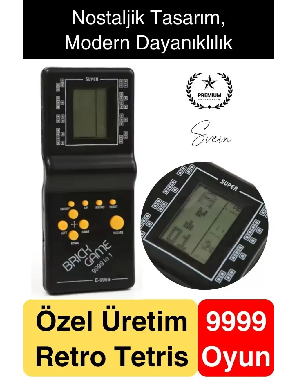 Nostaljik El Atarisi Tetris Konsol Oyuncak Pilli Unutulmayan Taşınabilir Retro Game Boy Eğlendirici