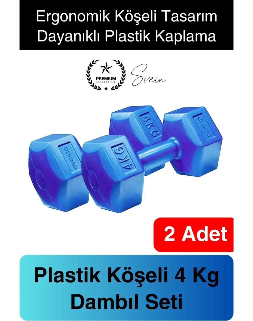 Rahat Tutuş 4 kg 2 Adet Fitnes Dambıl Ağırlık Seti Spor Köşeli Plastik Vücut Geliştirme Egzersiz