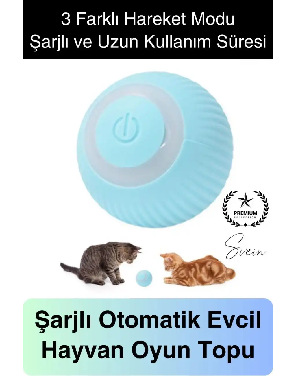 Akıllı İnteraktif Evcil Hayvan Oyuncağı Top Oynama Şarjlı Zıplayan Titreşimli Işıklı Kedi Köpek