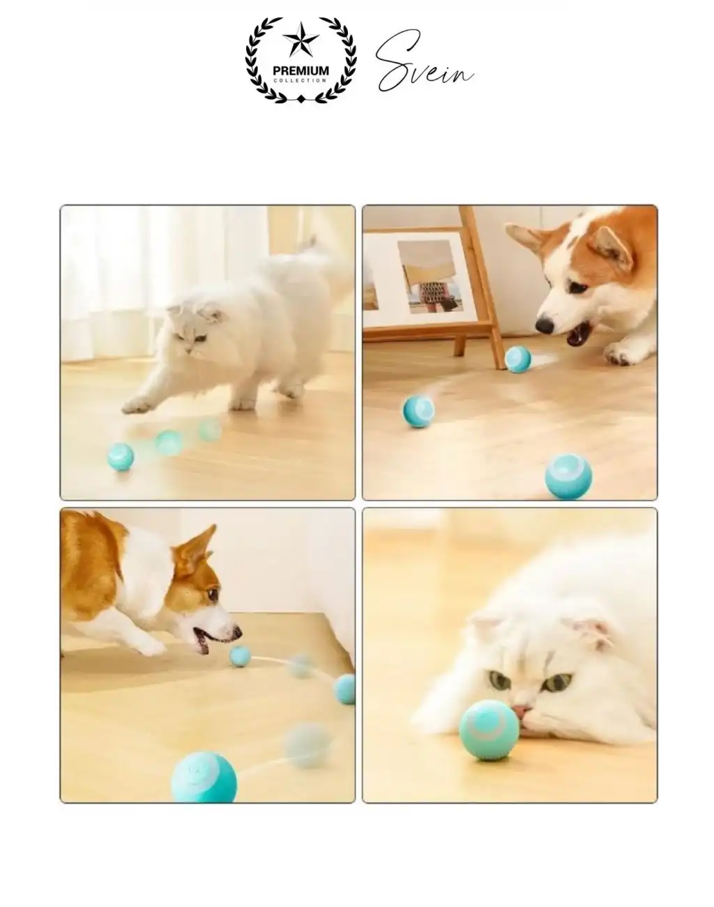 Akıllı İnteraktif Evcil Hayvan Oyuncağı Top Oynama Şarjlı Zıplayan Titreşimli Işıklı Kedi Köpek