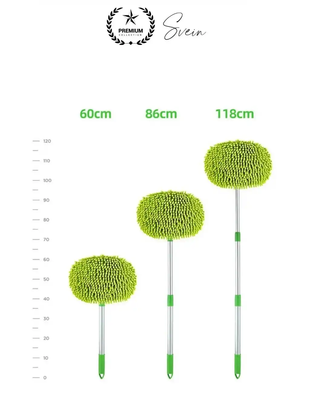 Premium Mikrofiber Araba Yıkama Fırçası Mop Paspas Temizleme Uzun Saplı Detaylı Çiziksiz Uzayabilen