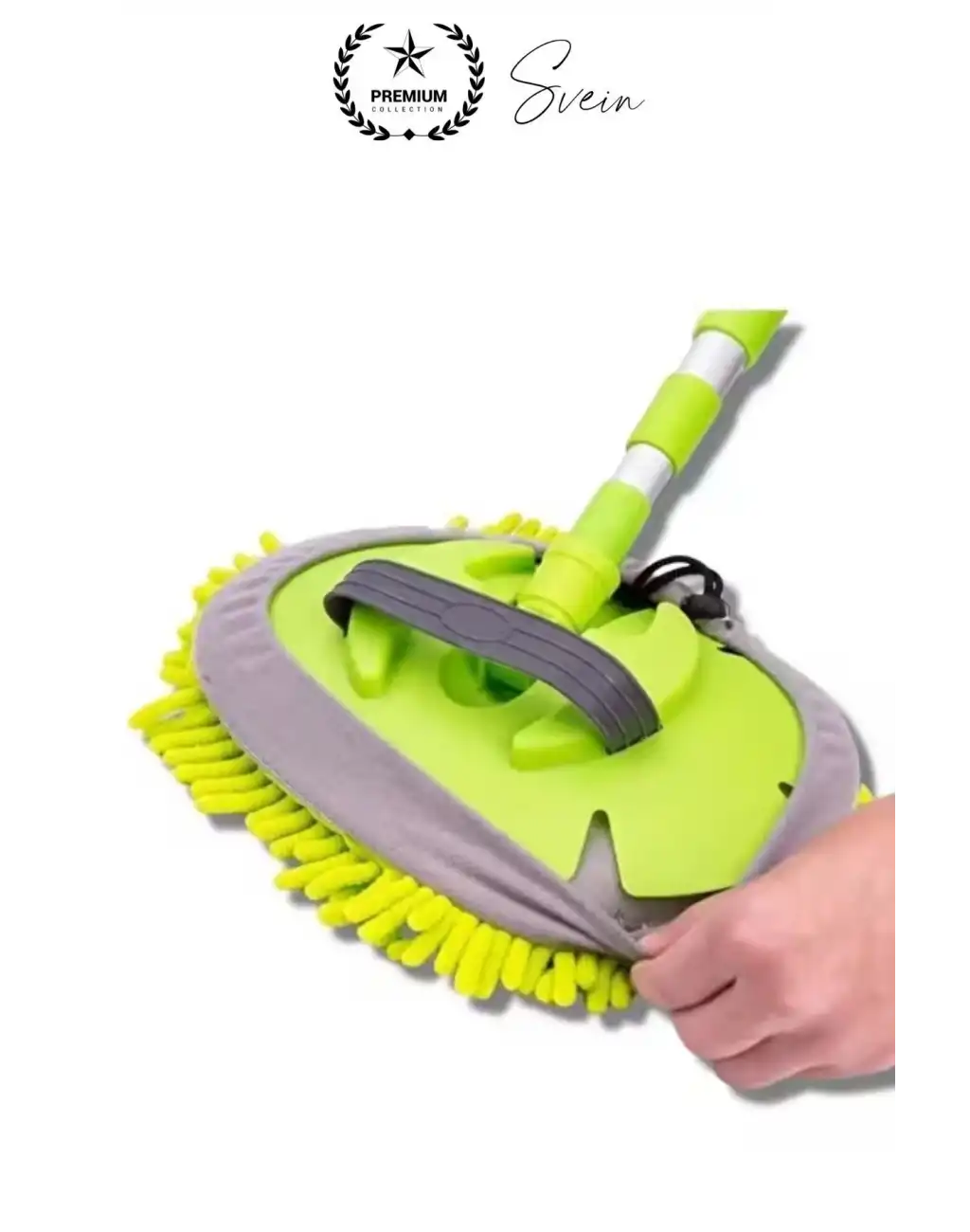 Premium Mikrofiber Araba Yıkama Fırçası Mop Paspas Temizleme Uzun Saplı Detaylı Çiziksiz Uzayabilen