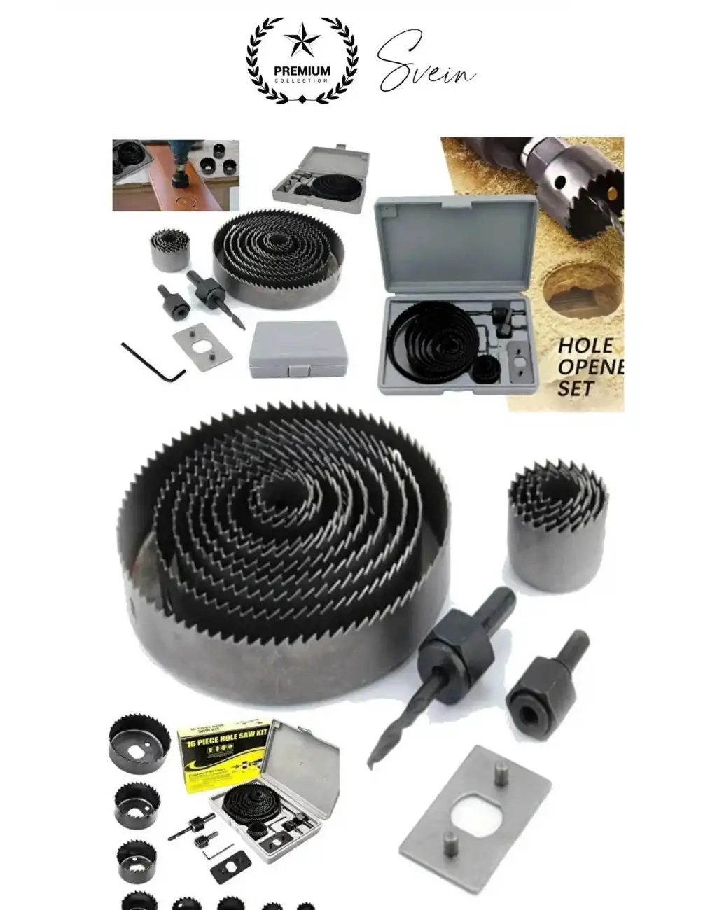 16 Parça Panç Seti Ağaç Kesme Testere Matkap Ucu Takımı Alçıpan Tavan Kartonpiyer Alyan Anahtar