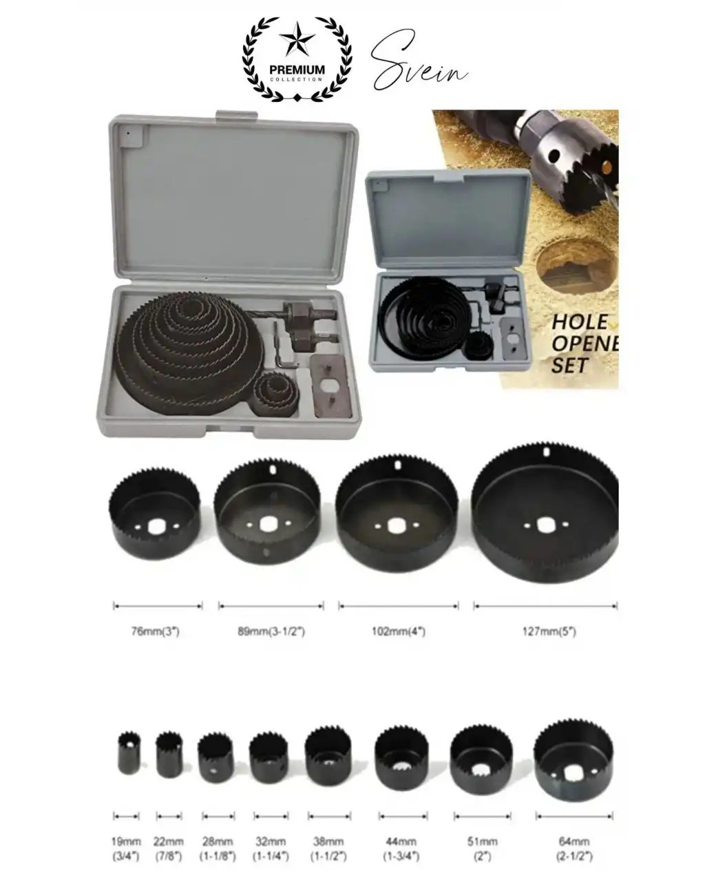 16 Parça Panç Seti Ağaç Kesme Testere Matkap Ucu Takımı Alçıpan Tavan Kartonpiyer Alyan Anahtar