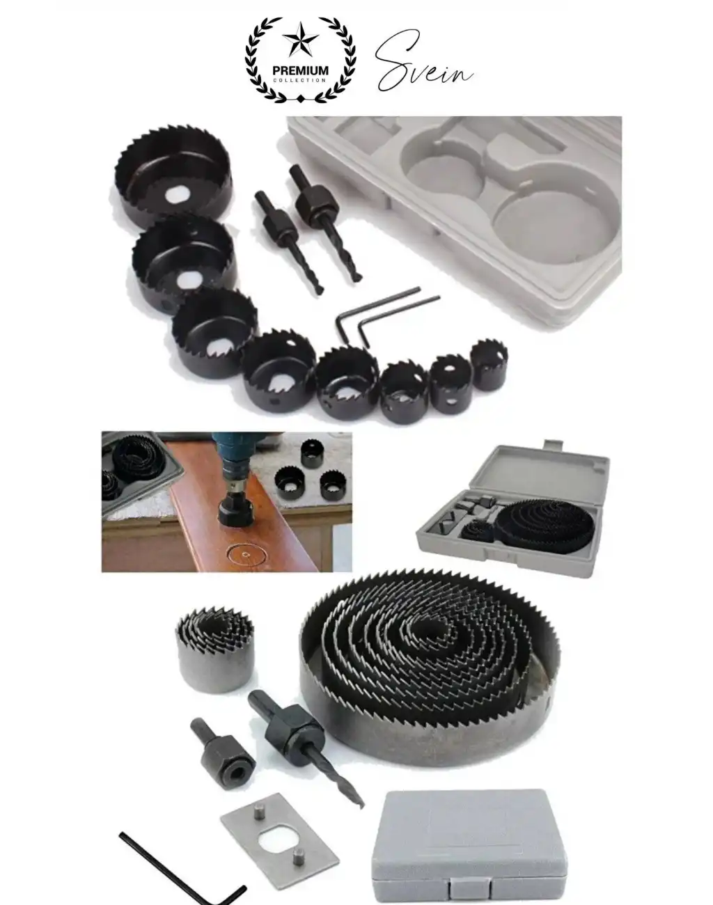 16 Parça Panç Seti Ağaç Kesme Testere Matkap Ucu Takımı Alçıpan Tavan Kartonpiyer Alyan Anahtar