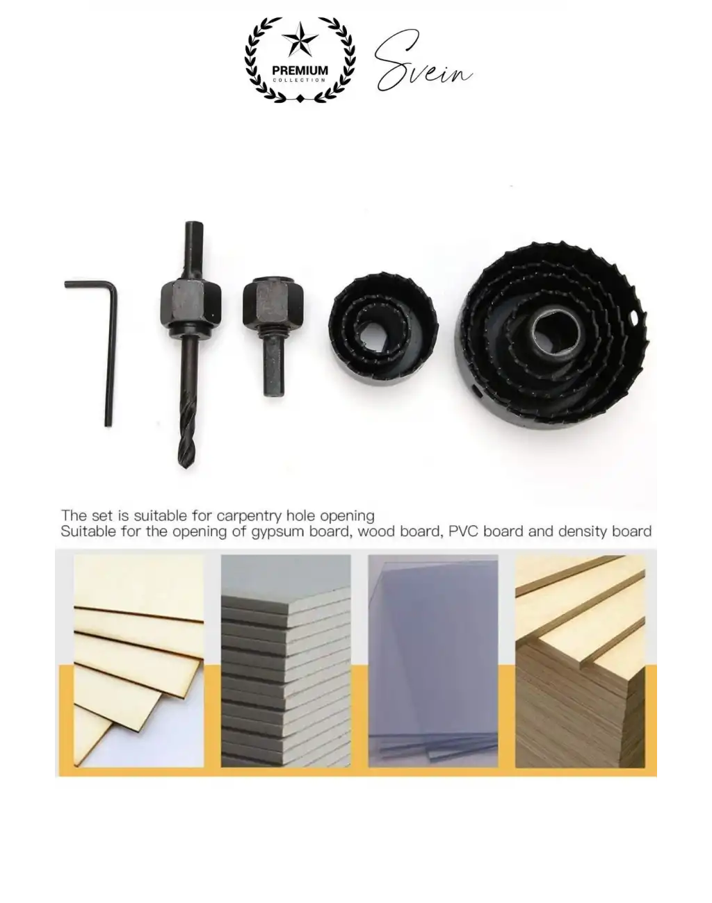 11 Parça Panç Seti Ağaç Kesme Testere Matkap Ucu Takımı Alçıpan Tavan Kartonpiyer Alyan Anahtar