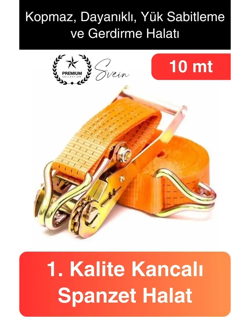 10 mt Spanzet Takımı Cırcırlı Yük Gerdirme Kiti Halat Uzun Tekne Kamyon Taşıma Çekme Emniyet Kemer