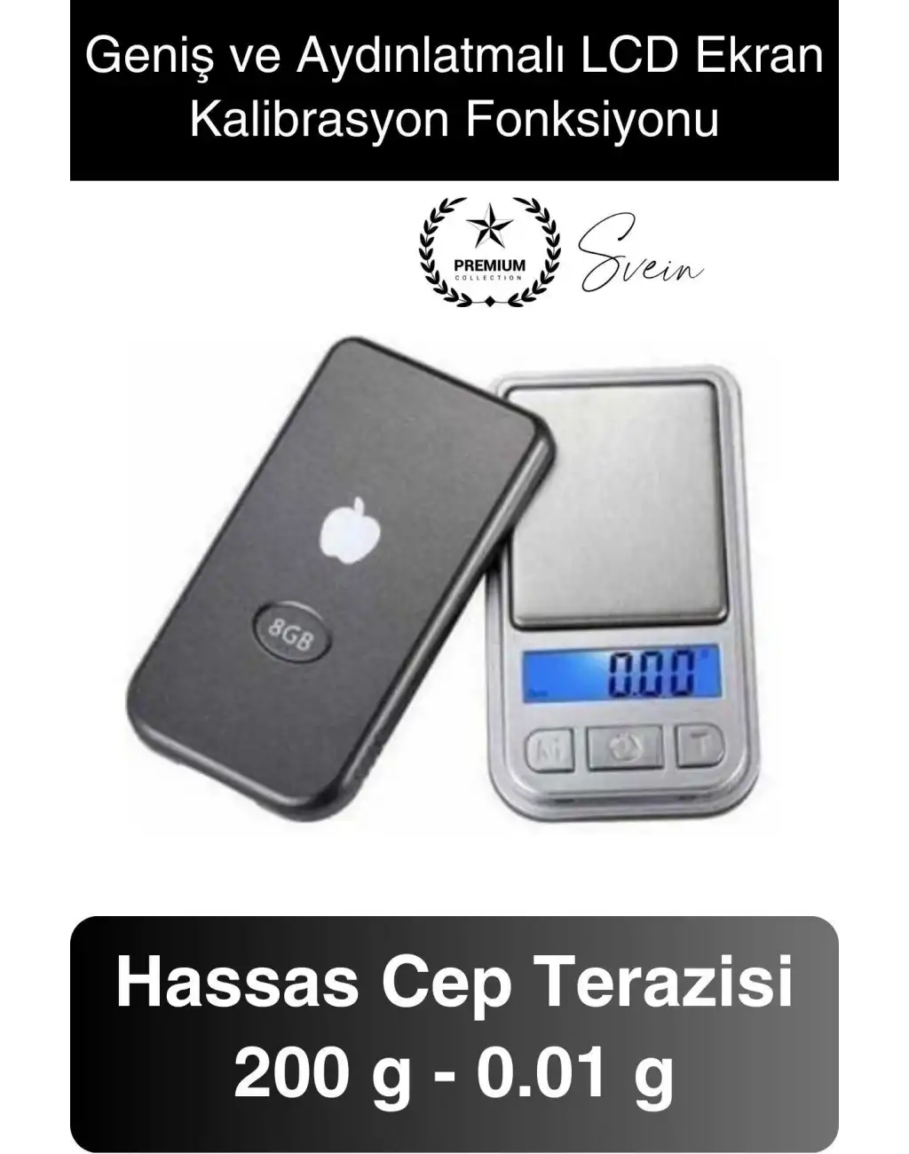 Premium Pilli Mini Hassas Cep Terazisi Tartı 200 g Kapasite 0.01 g Kuyumcu Tartısı Kılıflı Kalibre