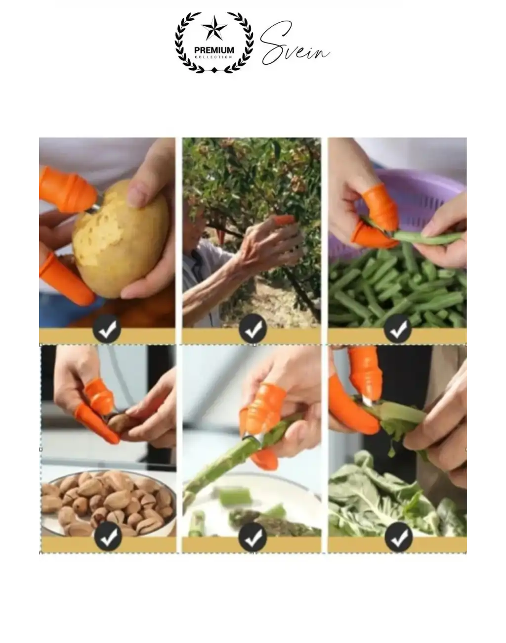 Silikon Baş Parmak Bıçağı Ayırıcı Meyve Sebze Kesme Toplama Aracı Bahçe Bakım Eldiven Bitki Hasat