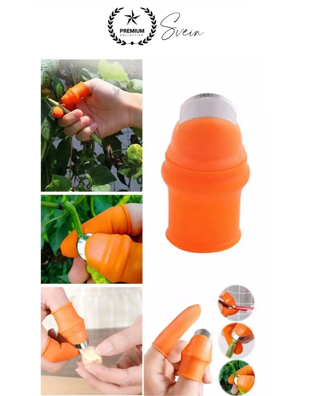 Silikon Baş Parmak Bıçağı Ayırıcı Meyve Sebze Kesme Toplama Aracı Bahçe Bakım Eldiven Bitki Hasat