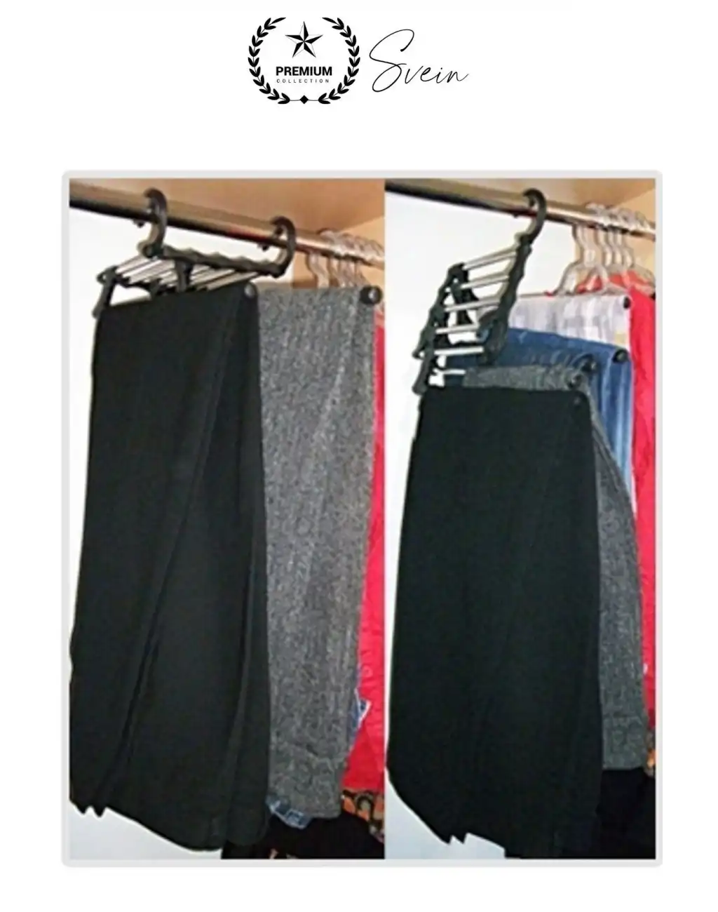 Pantolon Askısı 5 in 1 Hareketli Dolap İçi Şal Kravat Düzenleyici Katmanlı Organizer Askılığı