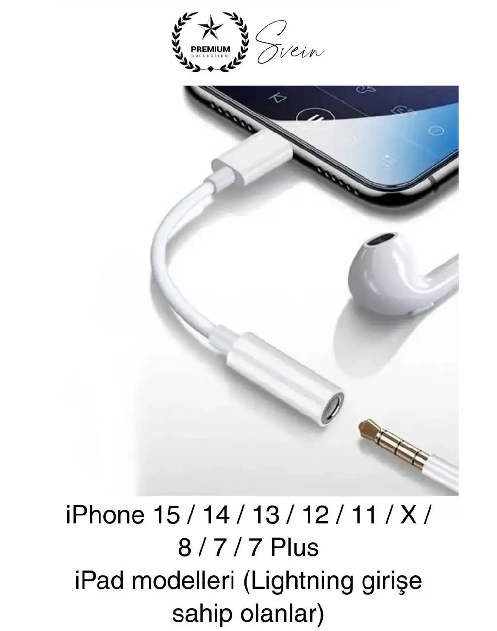 İphone 15-14-13-12-11-X-7-8 Lightning Uyumlu Kablolu Kulaklık Çevirici Tak Çalıştır Aux Dönüştürücü