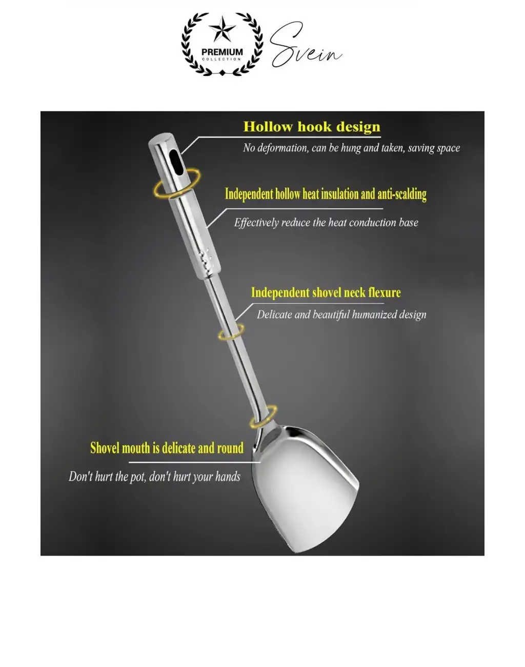 5li Paslanmaz Çelik Mutfak Seti Servis Kepçe Kevgir Spatula Kaşık Takımı Metal Hijyen Çeyiz Pratik