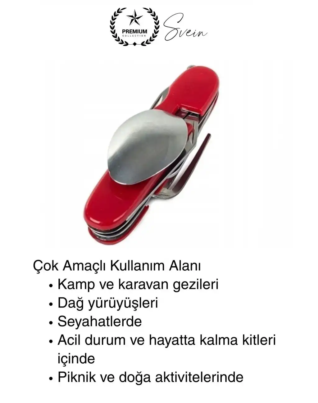 4ü 1 Arada Paslanmaz Çelik Kamp Çatal Bıçak Takımı Seyahat ve Hayatta Kalma Ekipmanı Kumanya Kiti