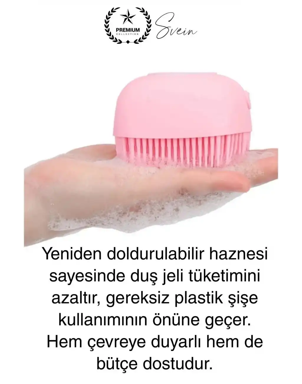 Şampuan Hazneli Silikon Banyo Lifi Duş Fırçası Jel Keseli Vücut Masaj Lif Çok Amaçlı Temizlik