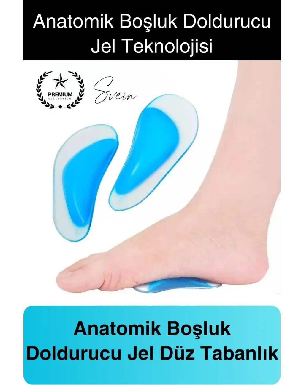 1 Çift Uzun Süreli Kullanım Ark Takviye Düz Taban İçin Boşluk İçe Basma Destekli Anatomik Silikon