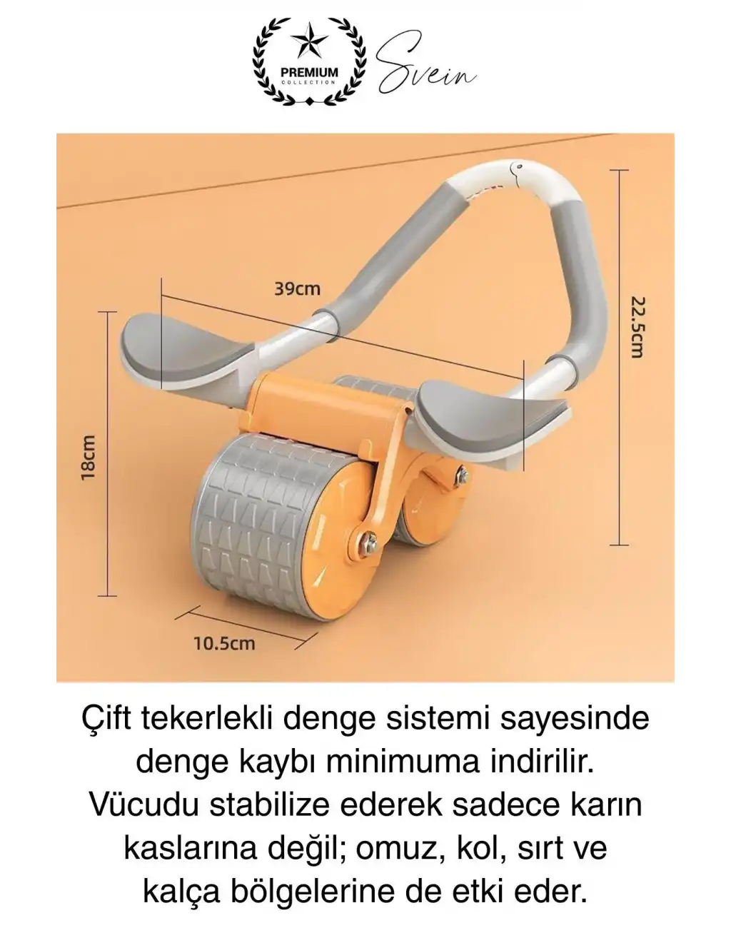 Sessiz Çalışan AB Roller Otomatik Karın Kası Egzersiz Tekeri Geri Tepme Fitness Aleti Ekipmanı