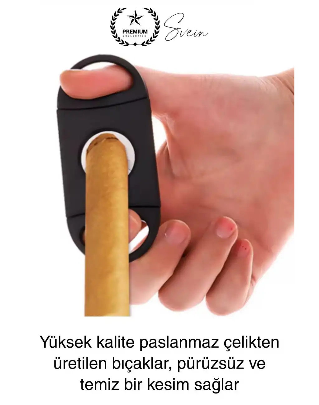 Deluxe Puro Kesme Makası Giyotini Cigaretta Paslanmaz Çift Bıçak Keskin Çelik Sağlam Çift Kesim