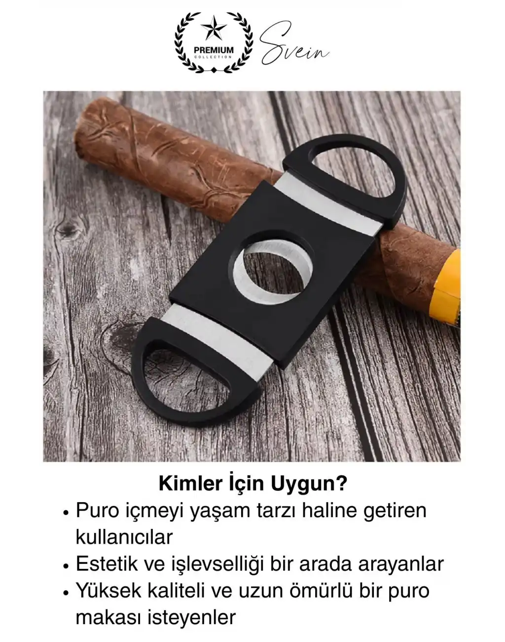 Deluxe Puro Kesme Makası Giyotini Cigaretta Paslanmaz Çift Bıçak Keskin Çelik Sağlam Çift Kesim