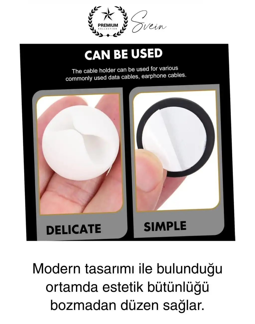 10lu İz Bırakmaz Siyah Beyaz Kablo Sabitleme Klipsi Çalışma Masası Düzenleyici Ev Oda Ofis Pratik