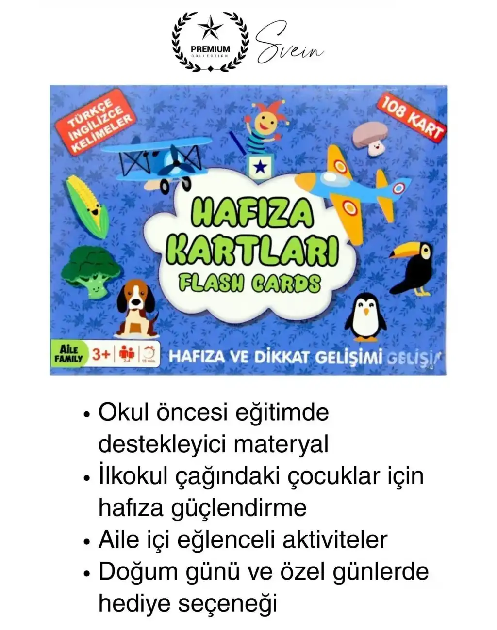 İkili Hafıza Kartları Çocuk Eğitici Eşleştirme Oyun Seti Zeka Gelişim Algı Dikkat Oyunu 108 Kart