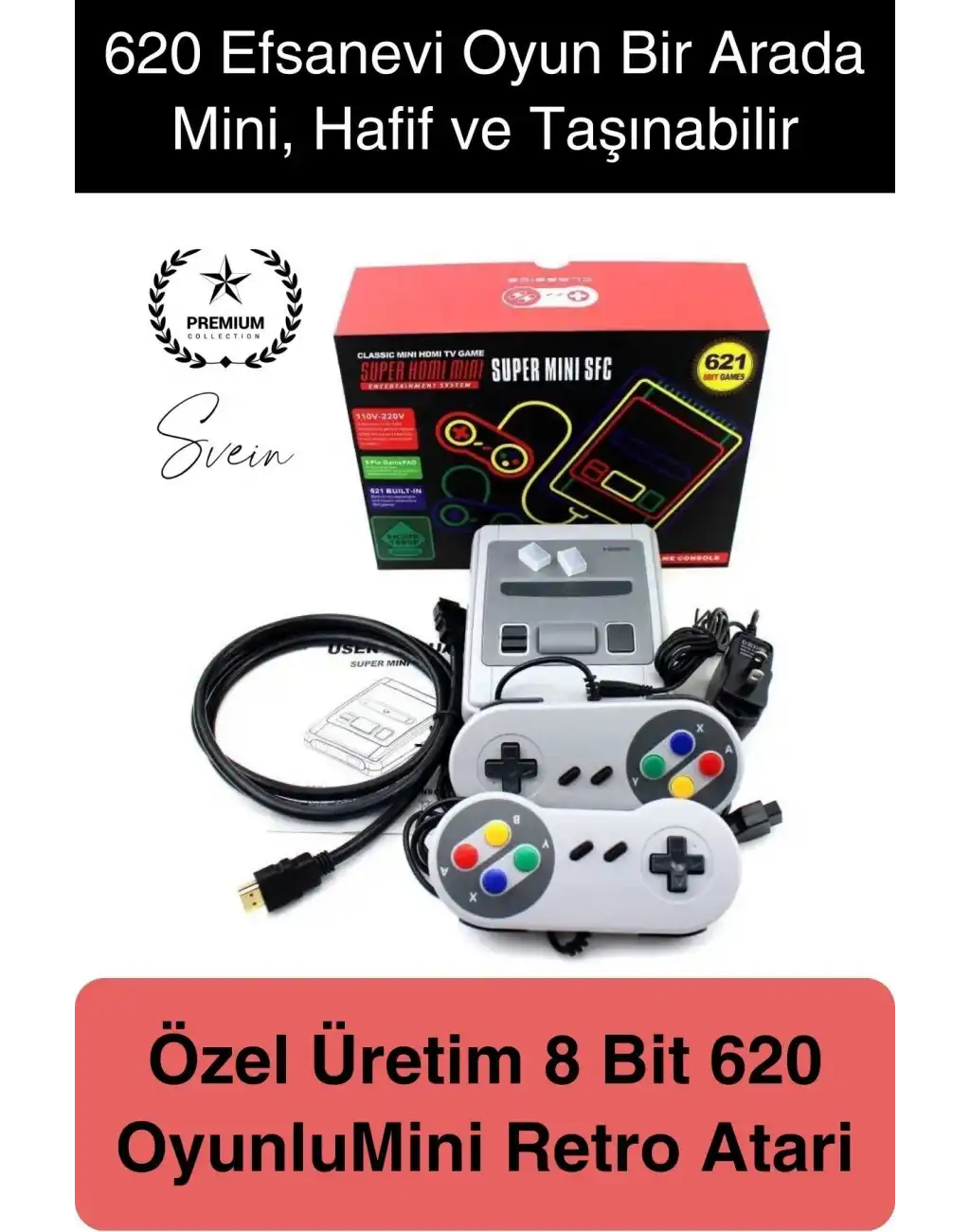 8 Bit 620 Oyunlu 2 Kontrol Kollu Video Games Retro Nostaljik Ev Oyun Konsolu Tv Uyumlu Mini Atari