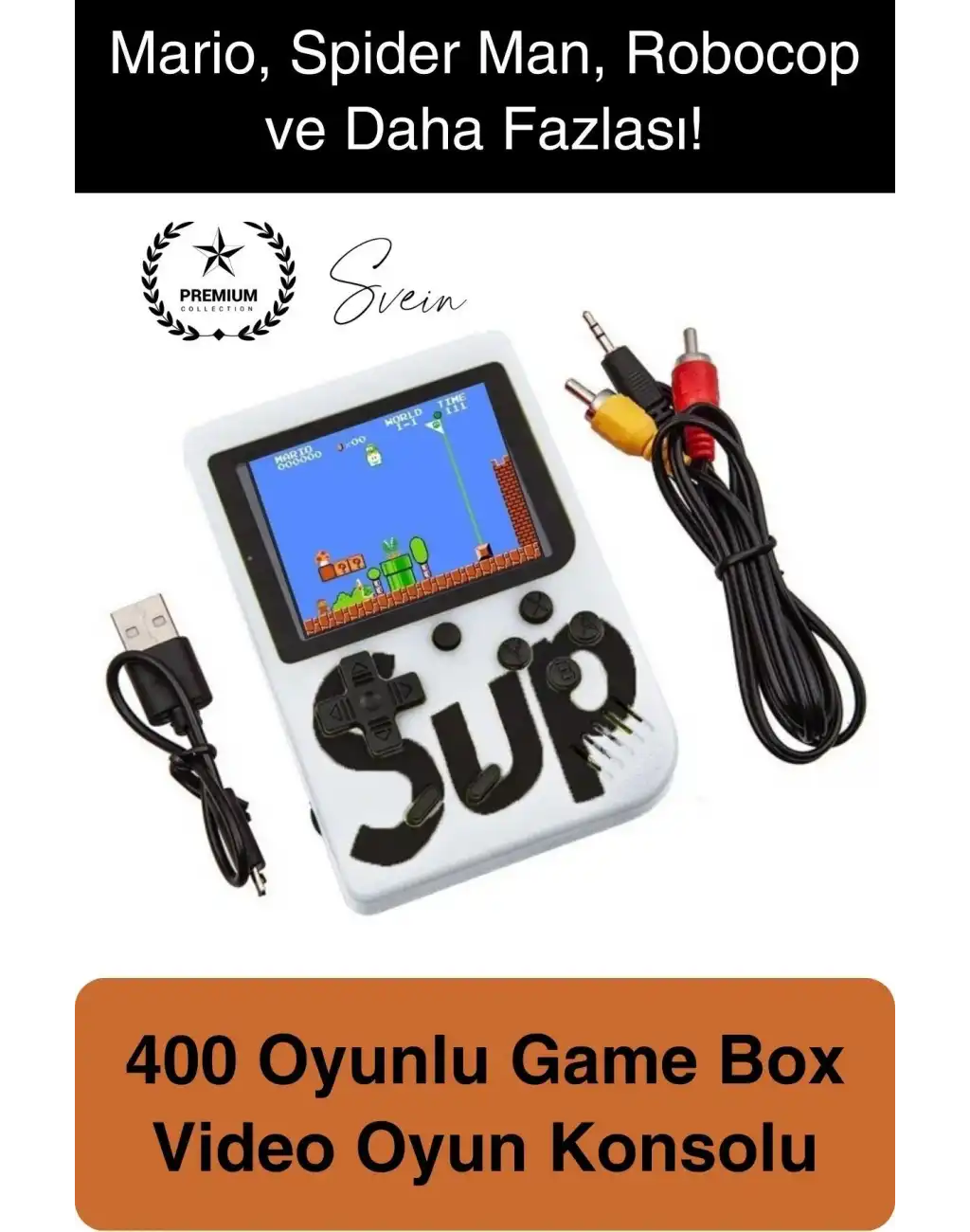 Sup 400 Taşınabilir Mini 2 in 1 GameBoy Oyun Konsolu Retro Nostaljik Atmosfer Atari Video Çocuk