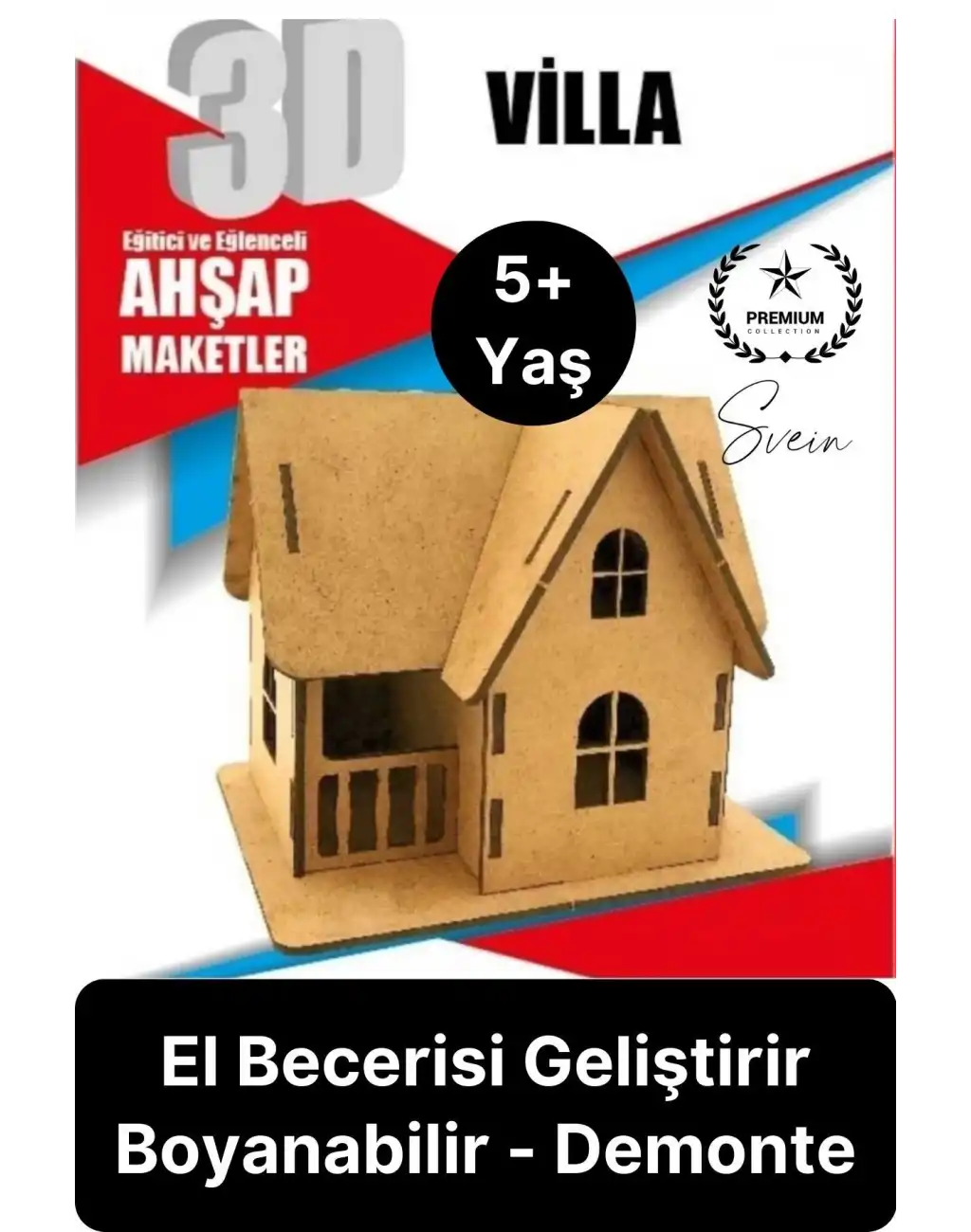 Özel Üretim 3 Boyutlu Minyatür Ham Ahşap Maket Boyanabilir Eğitici Öğretici Motor Beceri Hobi Oyun