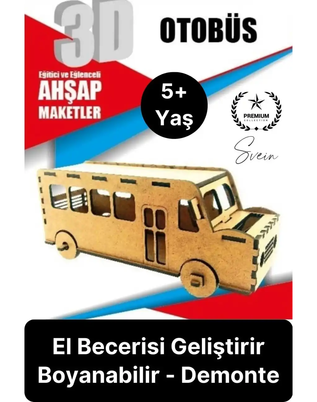 Özel Üretim 3 Boyutlu Minyatür Ham Ahşap Maket Boyanabilir Eğitici Öğretici Motor Beceri Hobi Oyun