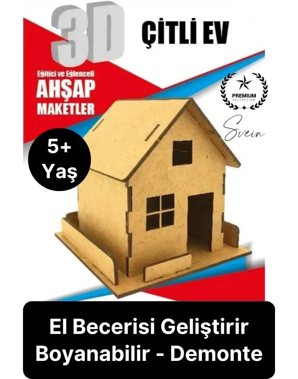 Özel Üretim 3 Boyutlu Minyatür Ham Ahşap Maket Boyanabilir Eğitici Öğretici Motor Beceri Hobi Oyun