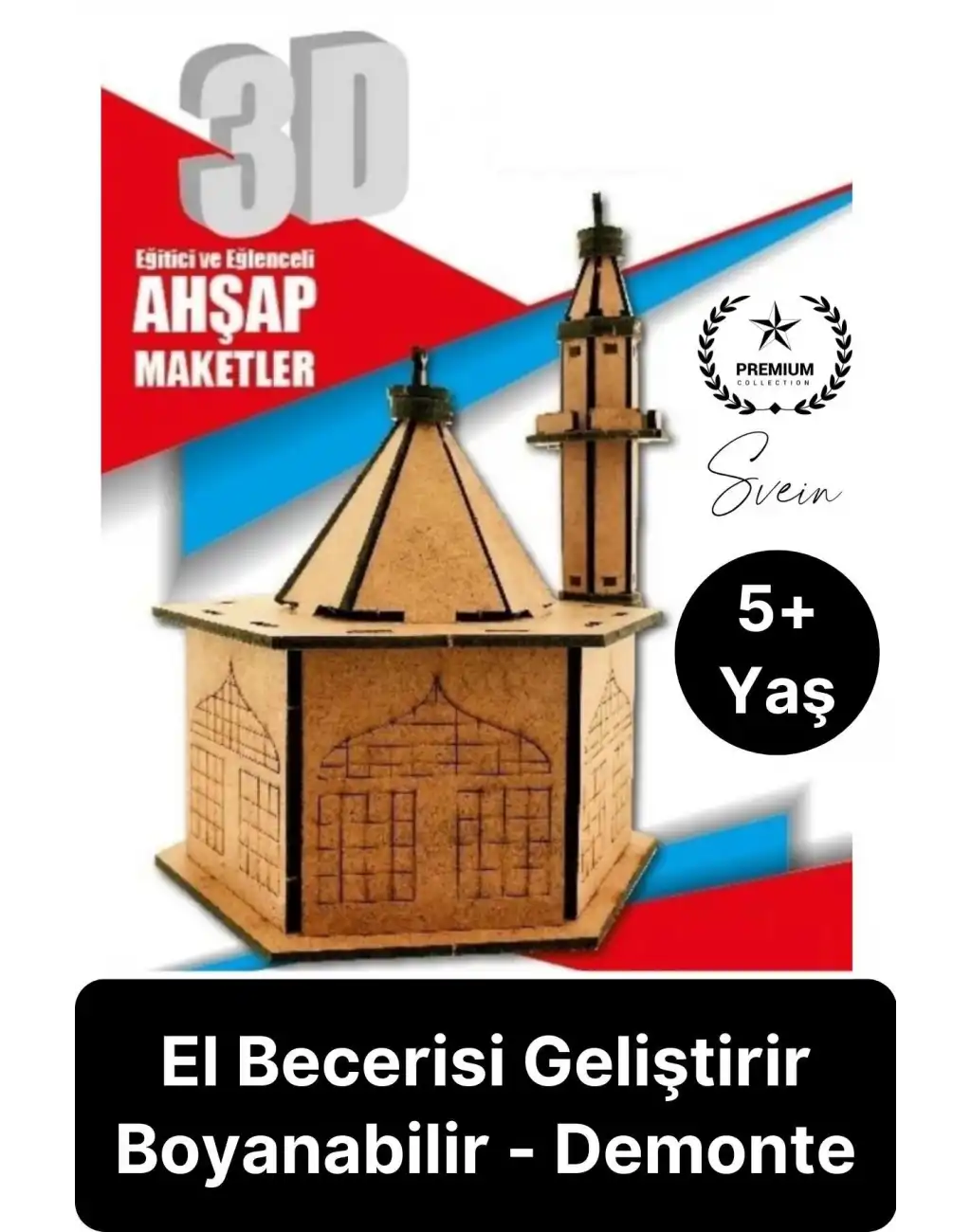 Özel Üretim 3 Boyutlu Minyatür Ham Ahşap Maket Boyanabilir Eğitici Öğretici Motor Beceri Hobi Oyun