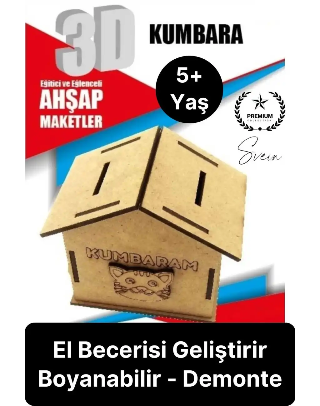 Özel Üretim 3 Boyutlu Minyatür Ham Ahşap Maket Boyanabilir Eğitici Öğretici Motor Beceri Hobi Oyun