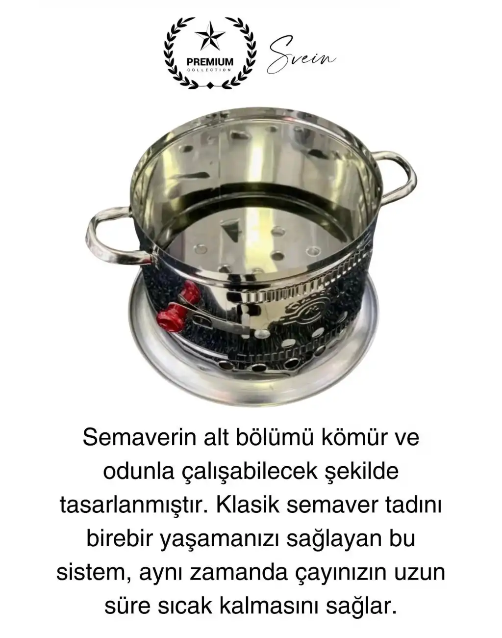 Premium Çift Musluklu 10 lt Kömürlü Kamp Piknik İçin Çok Amaçlı Odunlu Çay Semaveri Paslanmaz Çelik