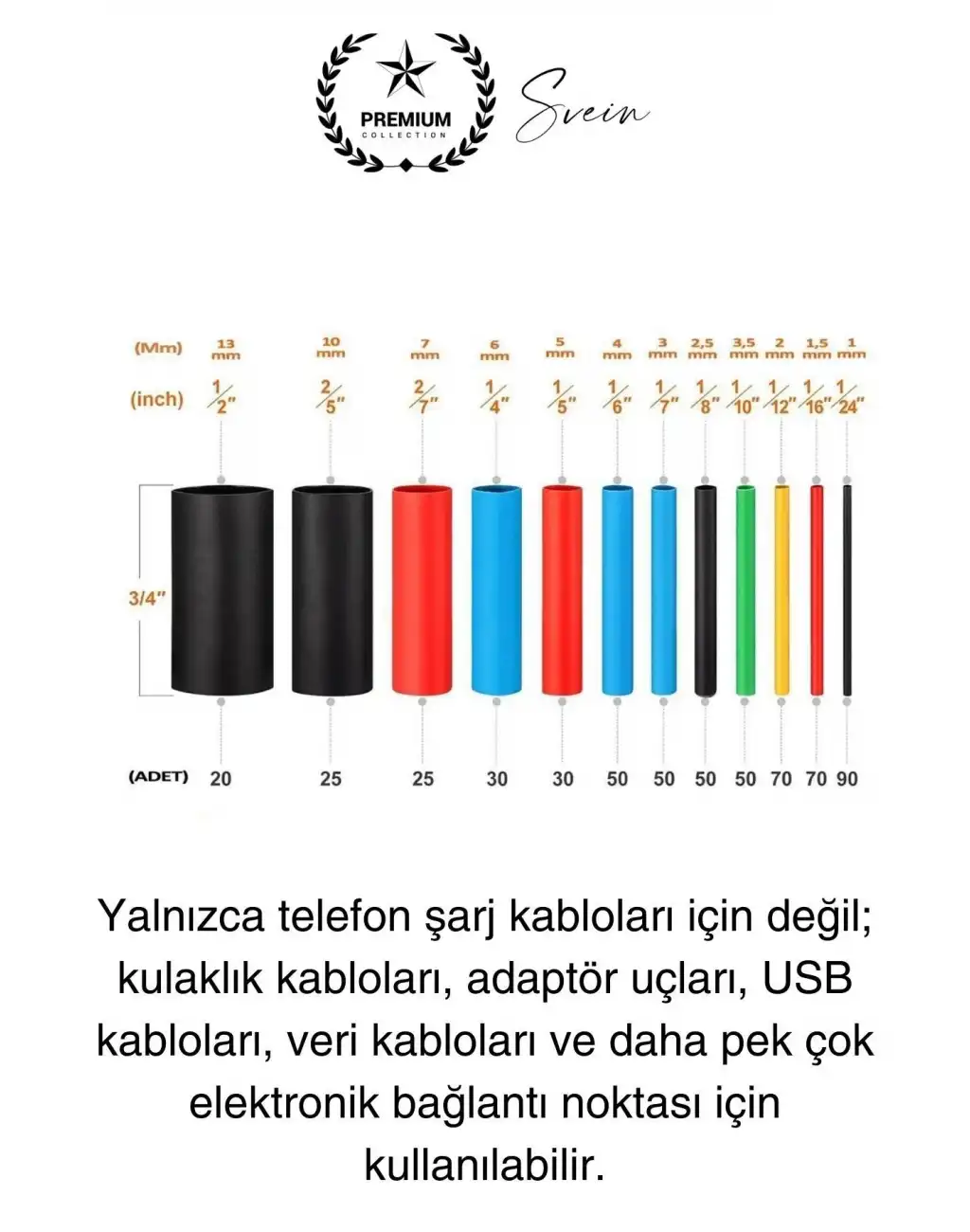 560 Parça Makaron Seti Kutulu Kablo Birleştirme Koruyucu Yalıtım Sıcaklıkla Daralan Tamirat Kaplama