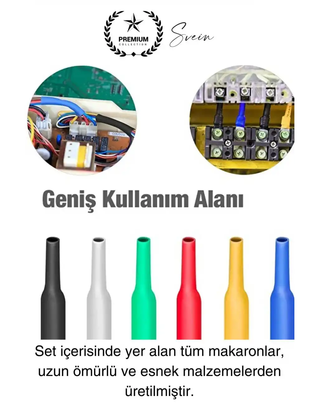 560 Parça Makaron Seti Kutulu Kablo Birleştirme Koruyucu Yalıtım Sıcaklıkla Daralan Tamirat Kaplama