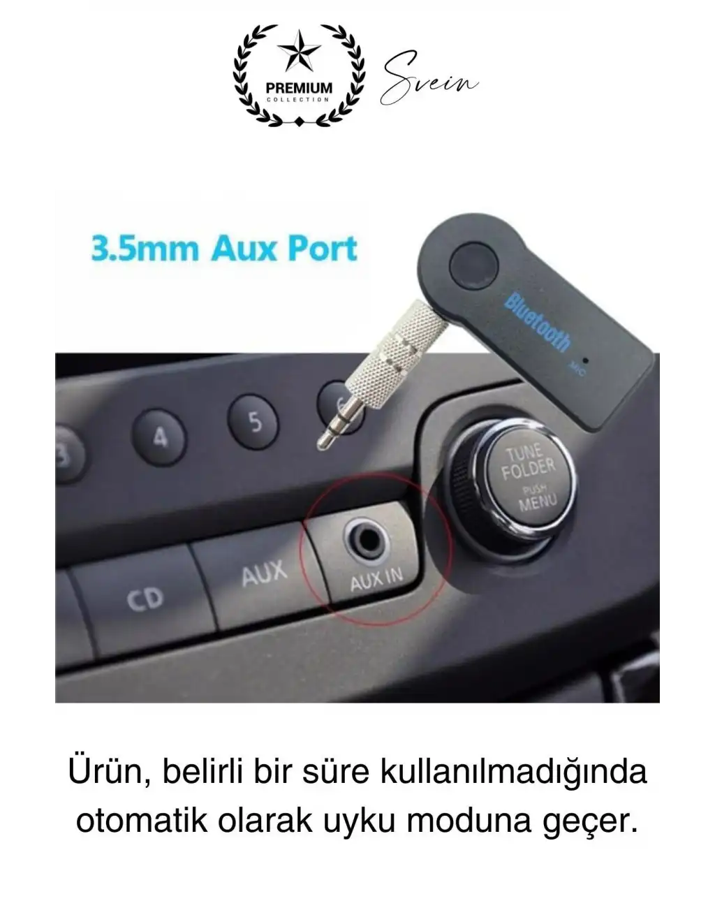 Şarjlı Blutooth Aux Araç Kiti Müzik Ses Alıcı Adaptörü 3.5mm Jak Tv Telefon Kablosuz Bağlantı